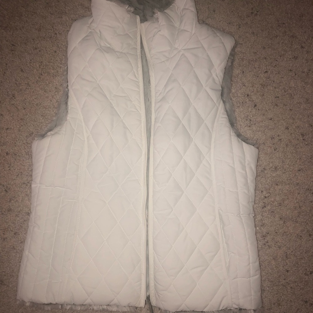 Nordstrom’s White and Silver/Grey Reversible Vest